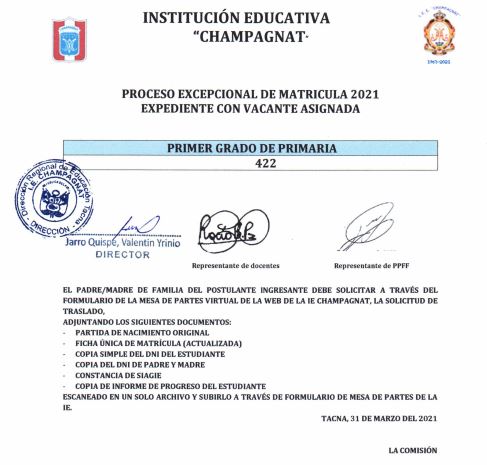 VACANTEASIGNADA PRIMARIA