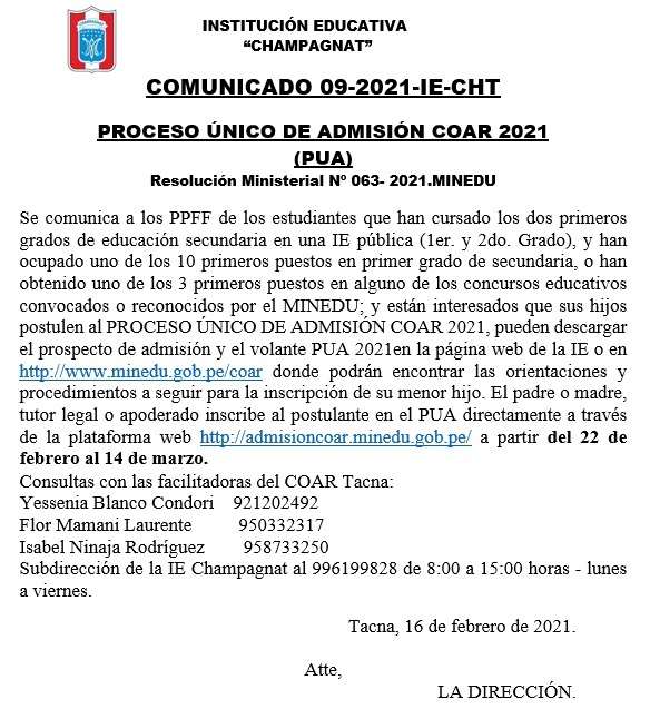 comunicado coar